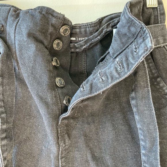 Bluenotes High Waisted Black Jean Shorts Belted XS - Picture 3 of 6